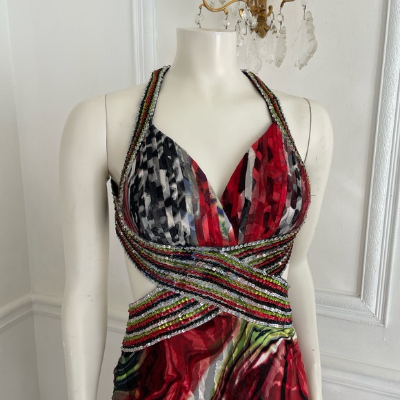 La Femme Women’s Vibrant Multicolor Maxi Dress - Picture 3 of 10